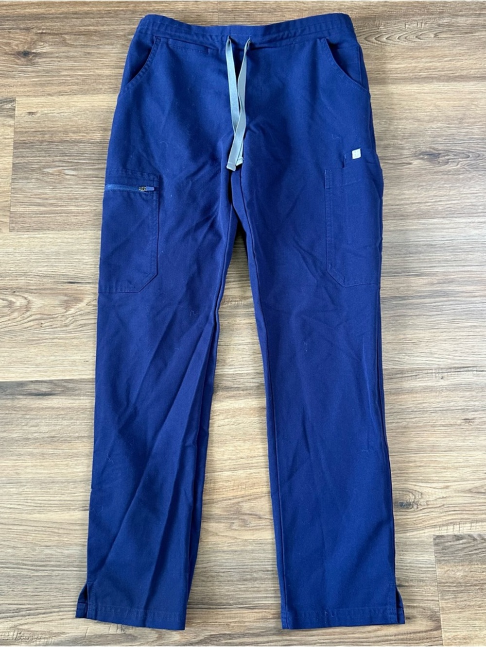 Figs Womens Yola XS Petite Mid Rise Skinny Fit Scrub Pant Navy Blue Straight Leg